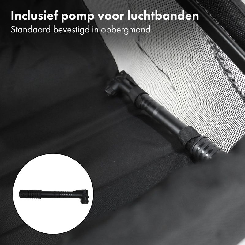 Deryan - Bolt - Jogging Buggy - Zwart - Inclusief Muggennet en Pomp