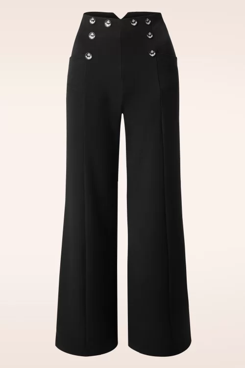 Banned Retro Stay Awhile broek in zwart