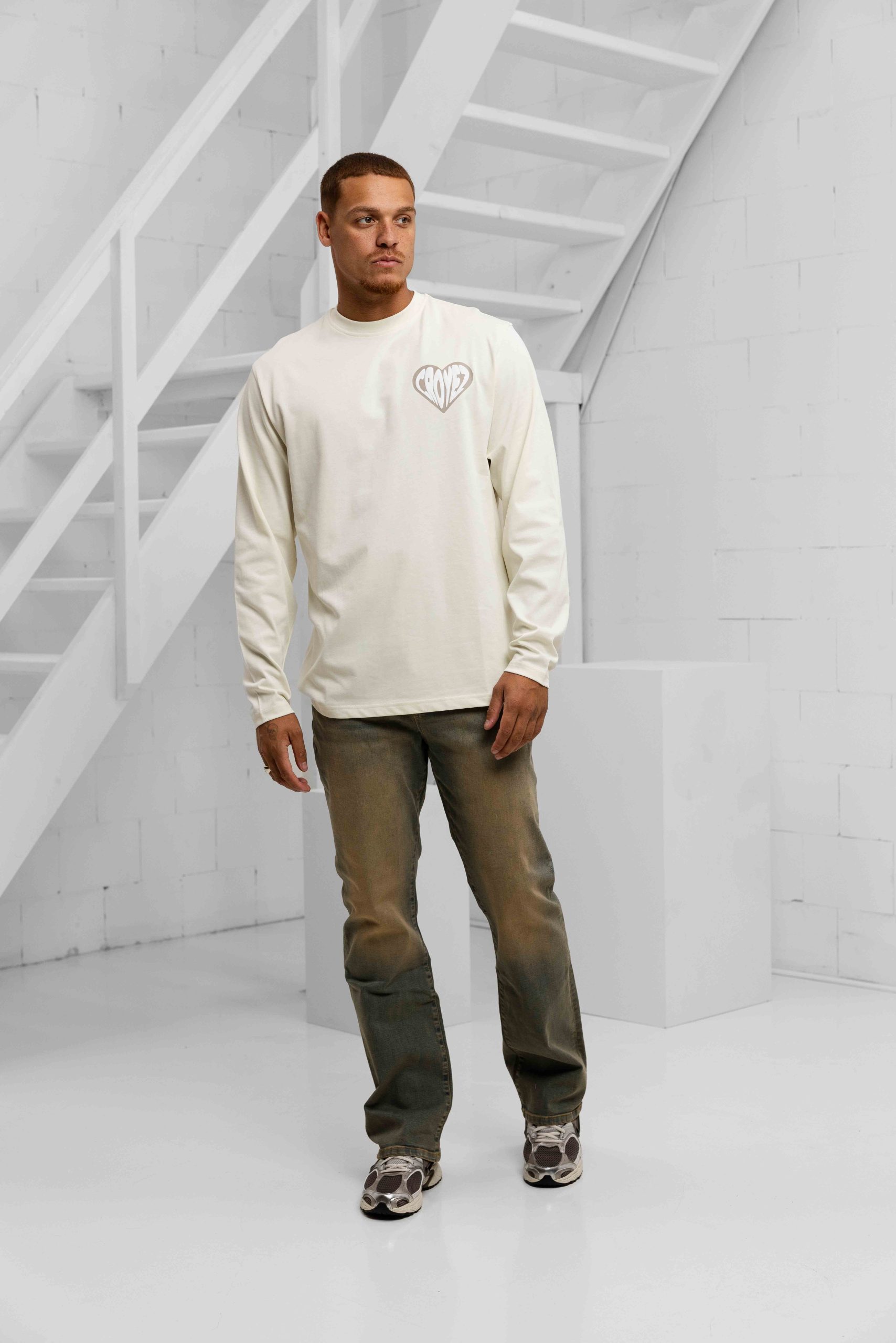 Croyez Sand Washed Straight Jeans Heren Lichtblauw