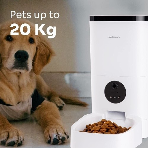Alimentador automático para animais de estimação Mellerware Petto, branco