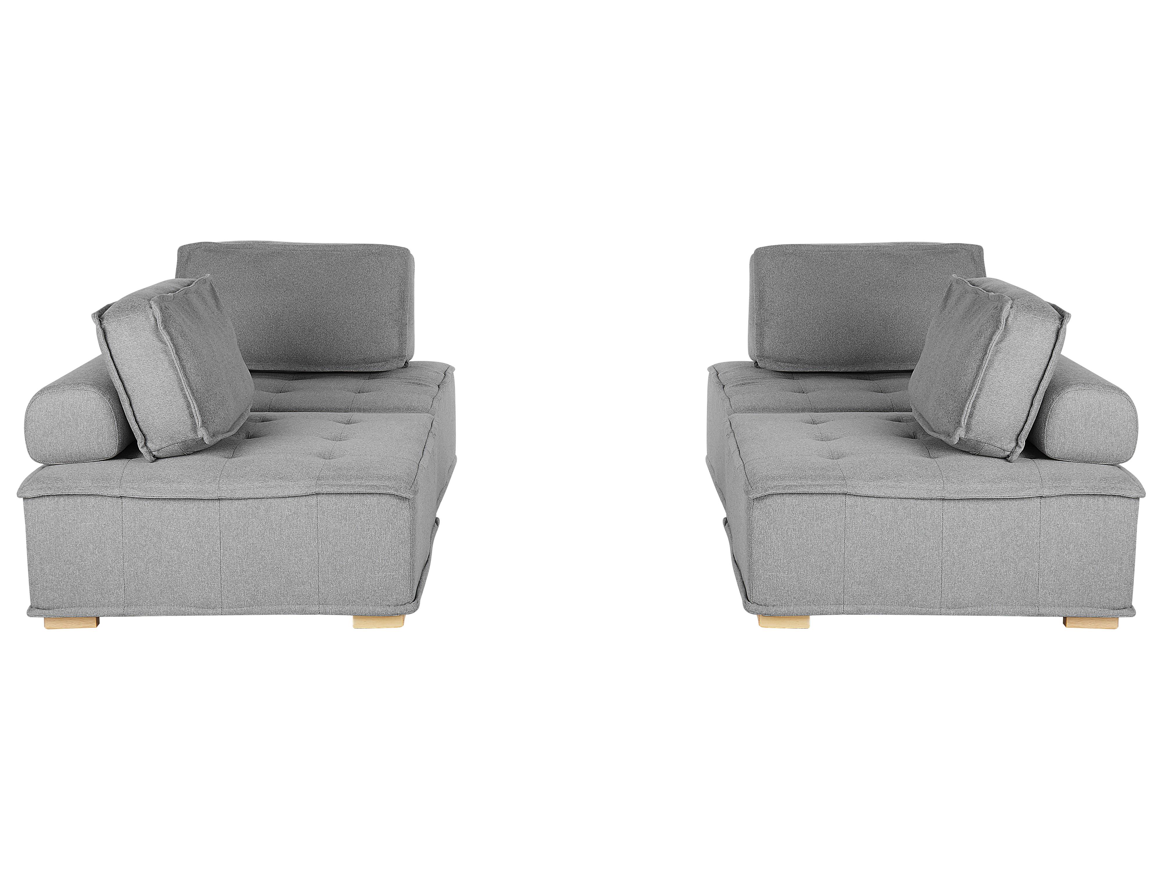 Modulaire bankenset 4-zits TIBRO Stof Grijs