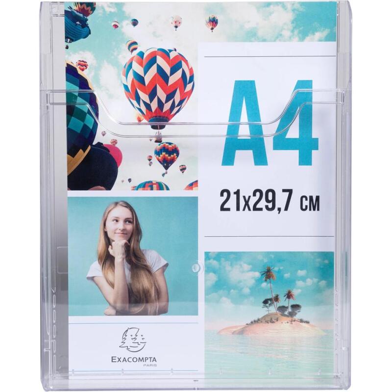 Distributeur de prospectus vertical A4 - Cristal