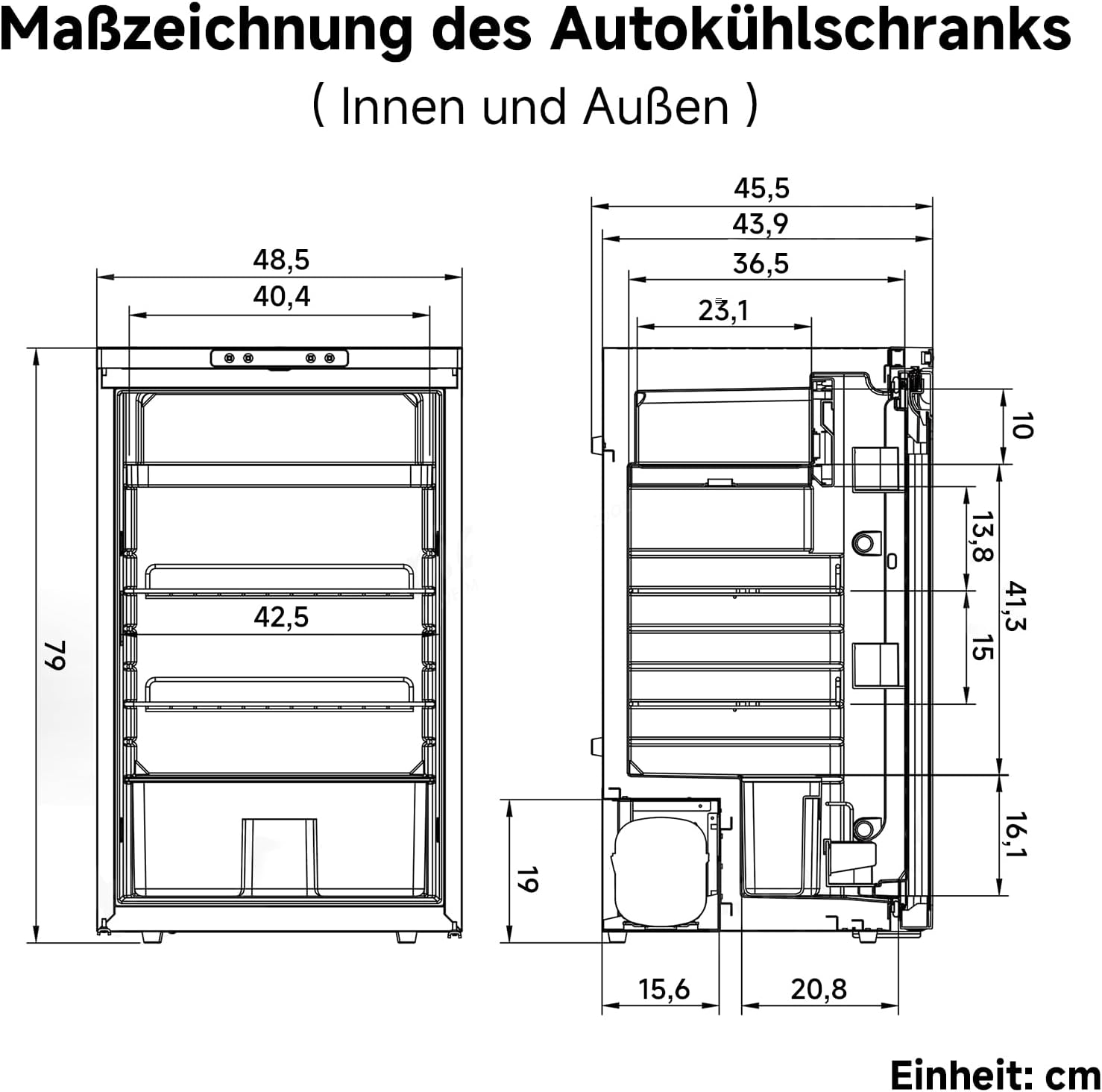 AAOBOSI 83L Kompressor Kühlbox, Wohnmobil Kühlschrank mit APP-Steuerung, 12/24V DC, Kühlbox Auto mit LED-Leuchten, bis -20℃ Kompressor Kühlschrank für Auto, LKW, Boot, Reisemobil, Camping und Reisen