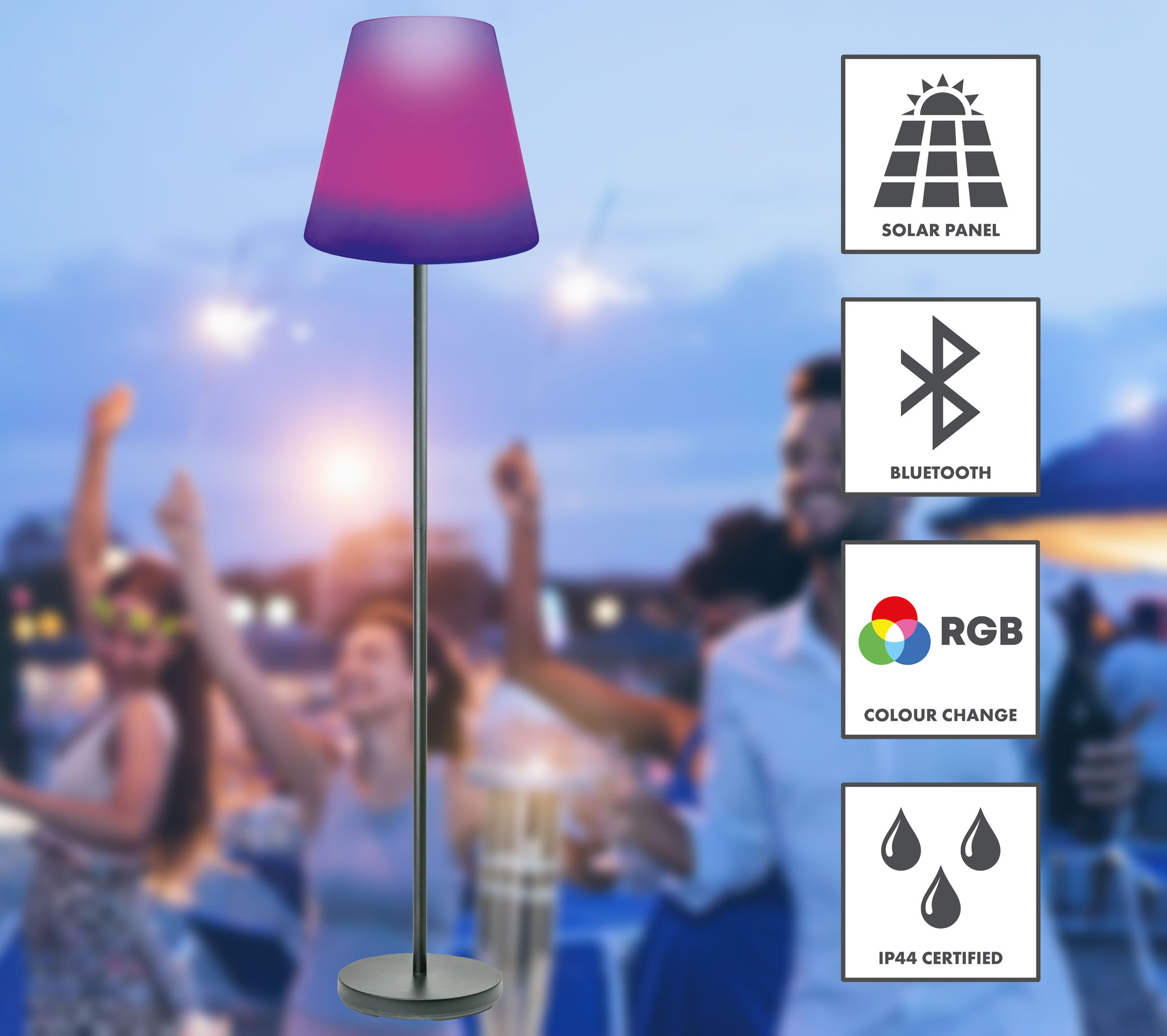 Schwaiger LED vloerlamp met Bluetooth luidspreker