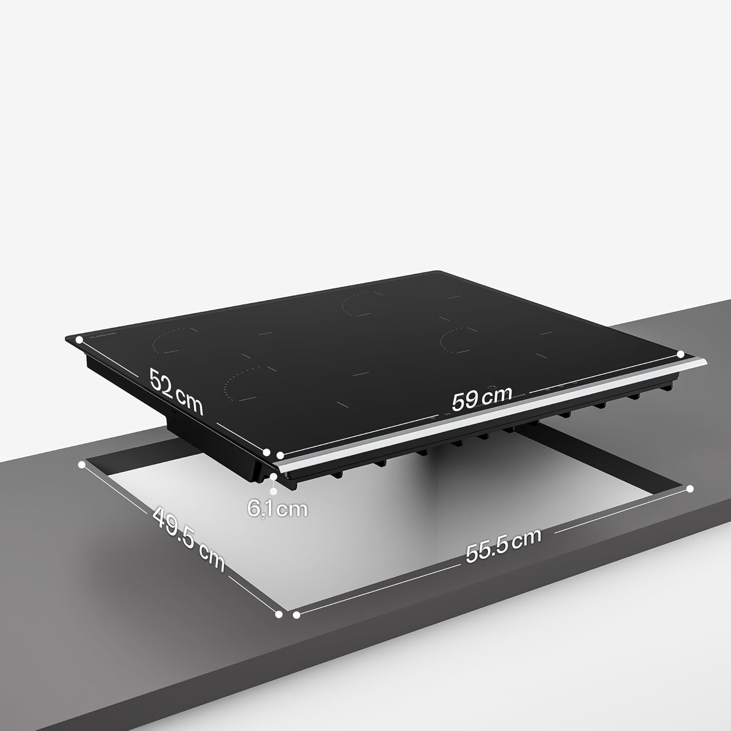 Klarstein Verosteel Induktionskochfeld 60cm - 4-Zonen Kochfeld Induktion, 7400W Boost, Touch-Slider, Timer, Kindersicherung, Restwärmeanzeige, Ceran Glas, Einbau Induktionsherd