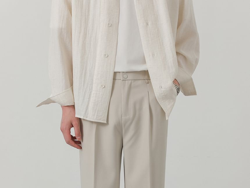 Remeefa - Mid Rise Plain Straight Leg Broek