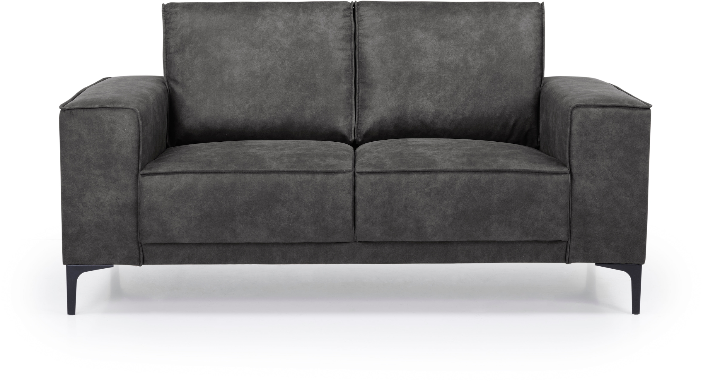 GOODproduct 2-Sitzer »Kompaktsofa Oland, Struktur, Flachgewebe, Luxus-Microfaser, Boucle« 164 cm, Wellenunterfederung, Skandi-Design, Metallfüsse