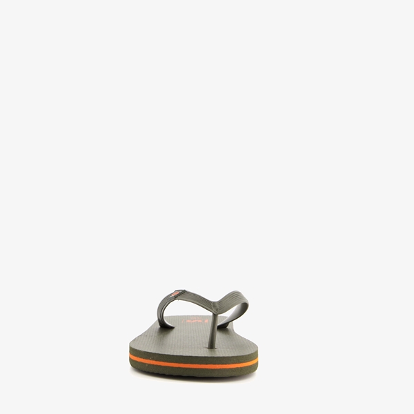 Dames teenslippers groen met oranje details