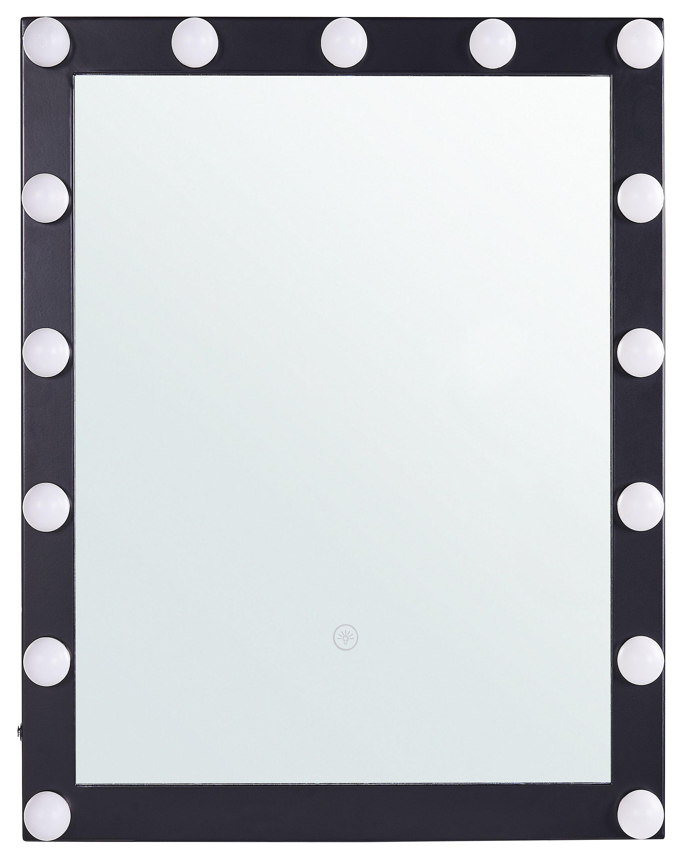 LED badkamerspiegel ODENAS 50 cm 60 cm Zwart