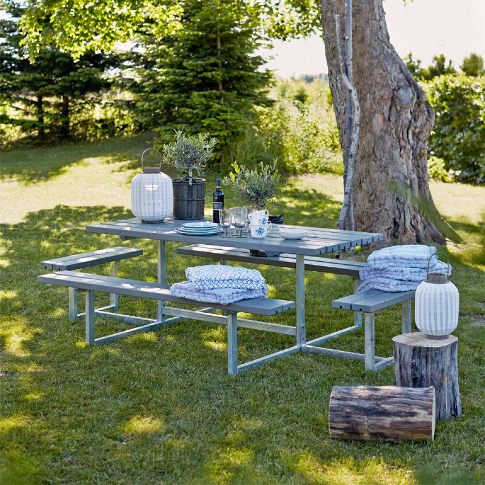 BENKESETT PLUS BASIC MED PÅBYGG 260CM GRÅBRUN