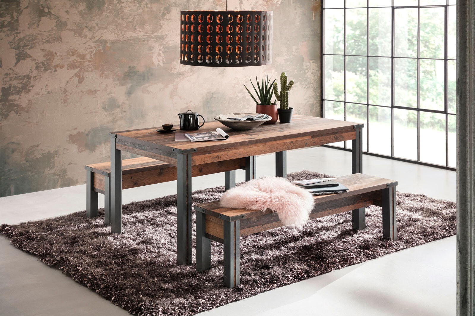 Esstisch Prime Grau/Braun 160 x 77 x 90 cm
