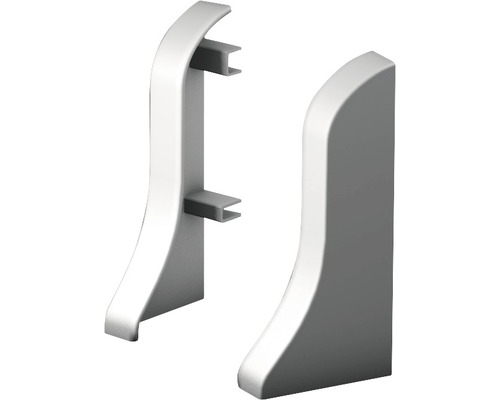 Eindstukken voor plint, geschuimd, zilvergrijs, 48 mm
