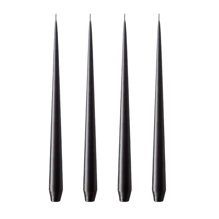 ester & erik - Peitschenkerze, 32 cm, No. 75, raw black / matt (4er-Set)