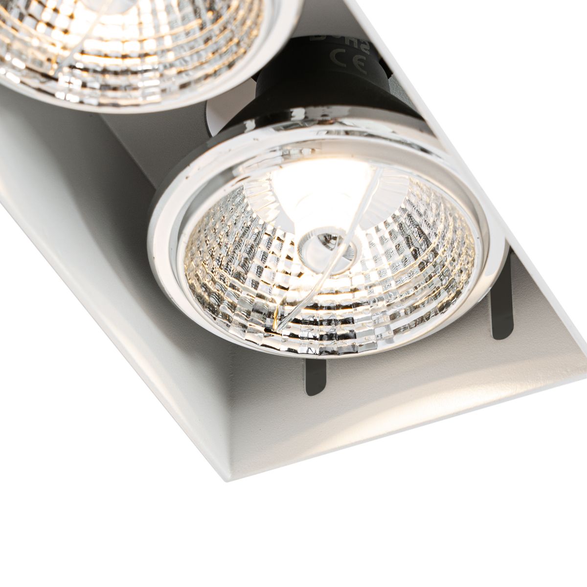 Set van 6 inbouwspots wit GU10 70mm 2-lichts trimless - Oneon