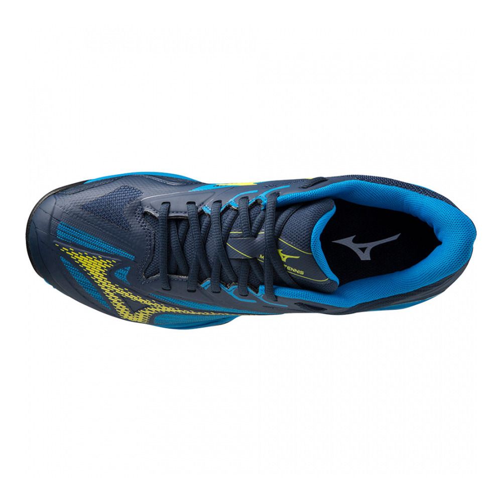 Mizuno WAVE EXCEED LIGHT AC - Chaussures tennis Homme dress blues/bolt(neon)/cloisonné