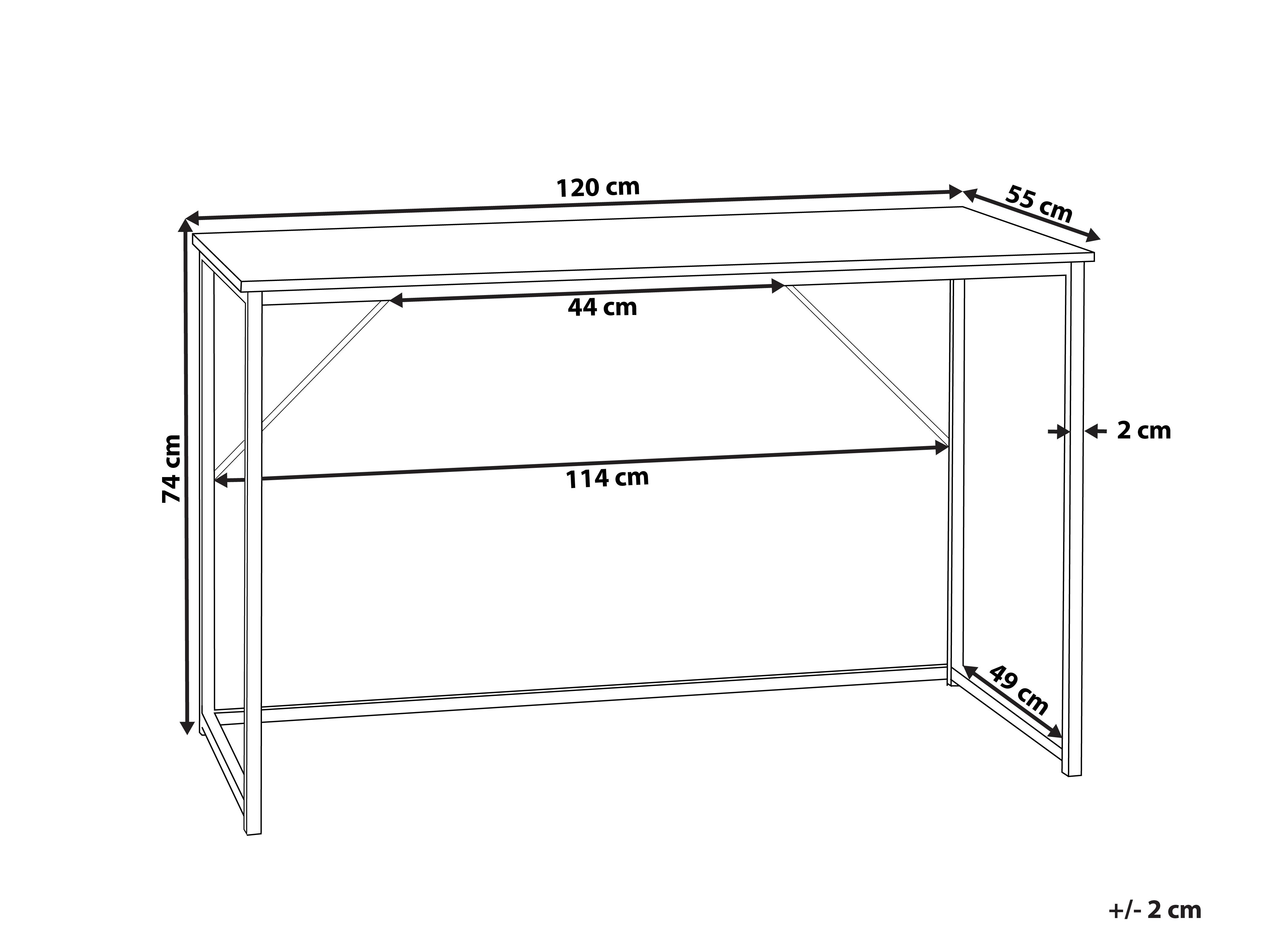 Bureau PEMBRO Donkerbruin 120 cm 55 cm
