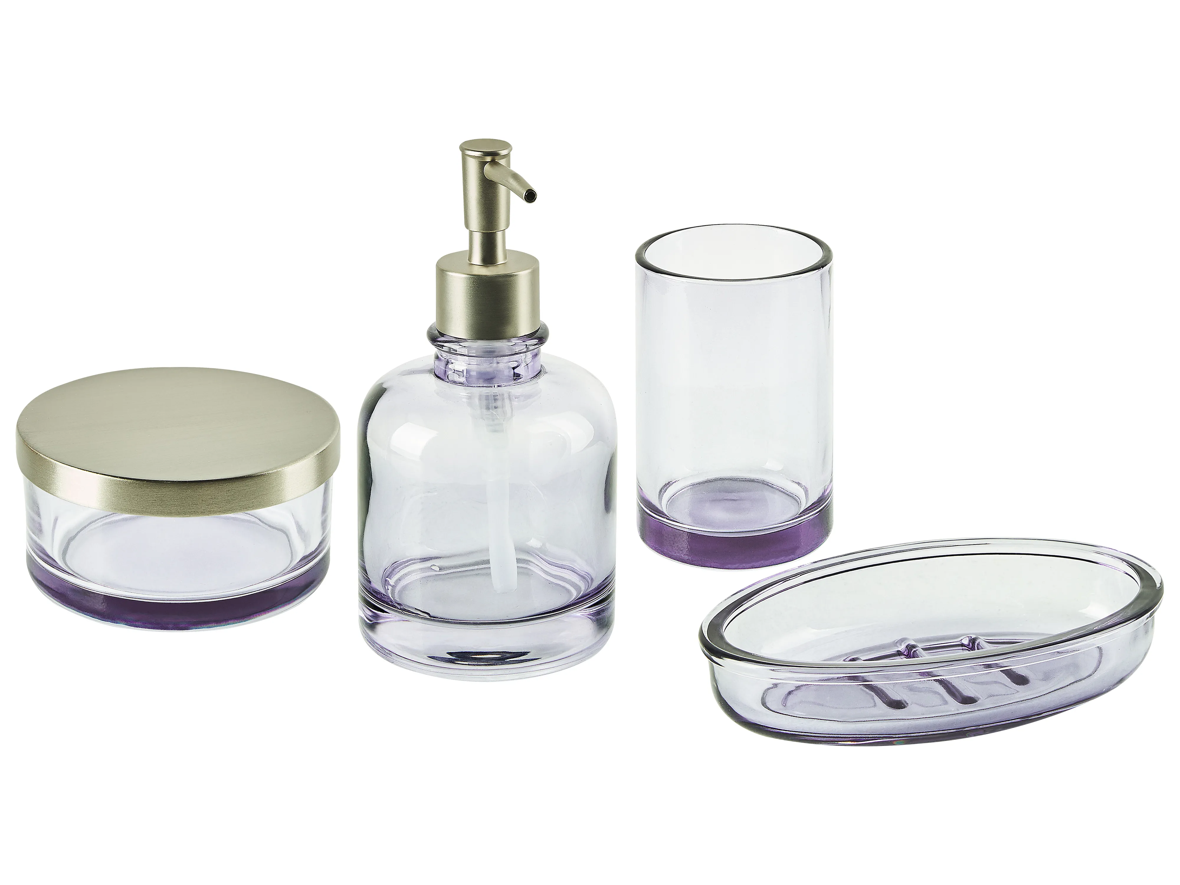 4-delige badkameraccessoireset TELMA Glas Paars