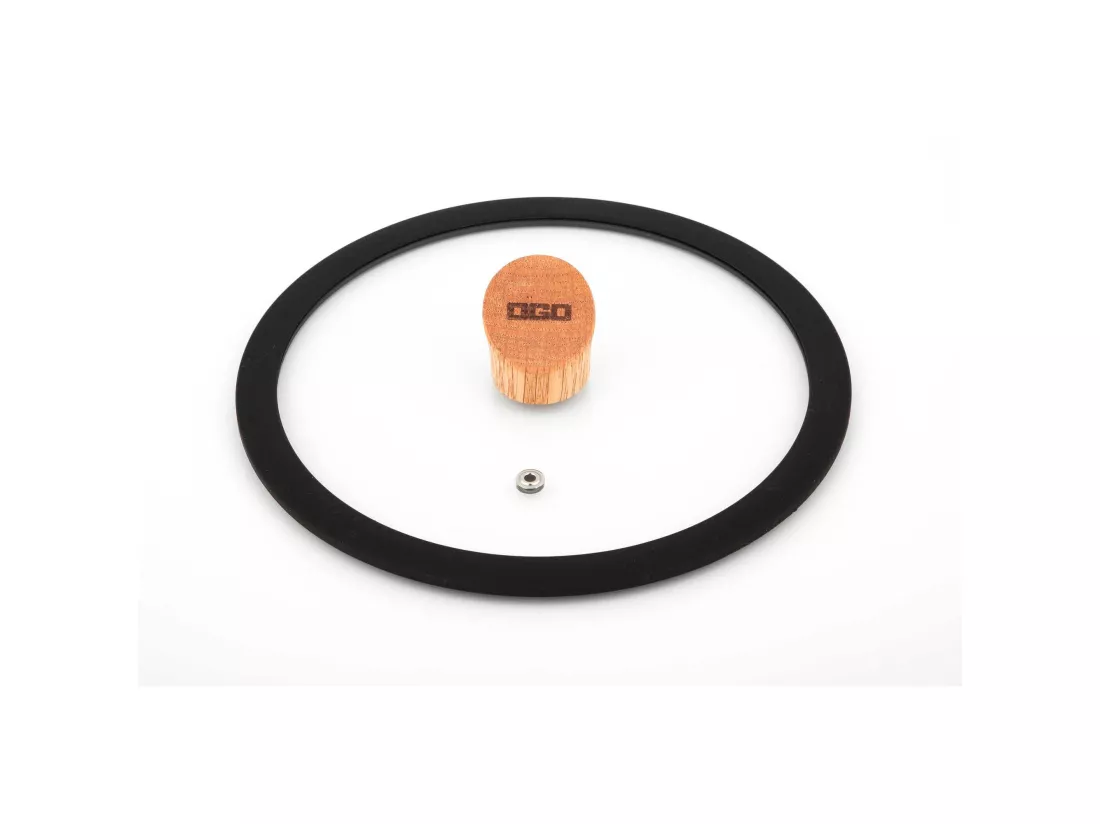 Ogo Living - Couvercle Ector 20cm En Verre Avec Poignee En Bois
