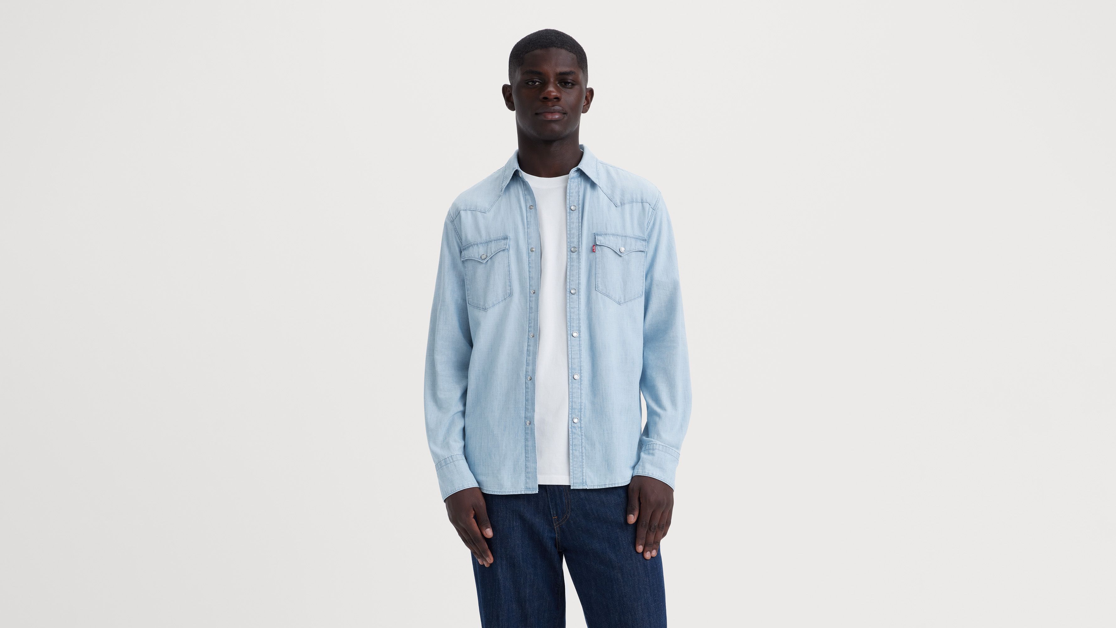 Chemise Western Barstow Standard Lightweight - Burnett Light Chambray - Bleu