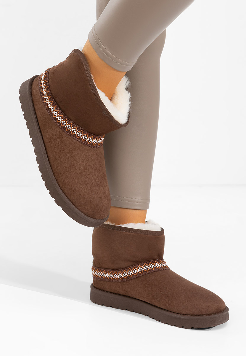Bottines doublées femme brunes Aliona