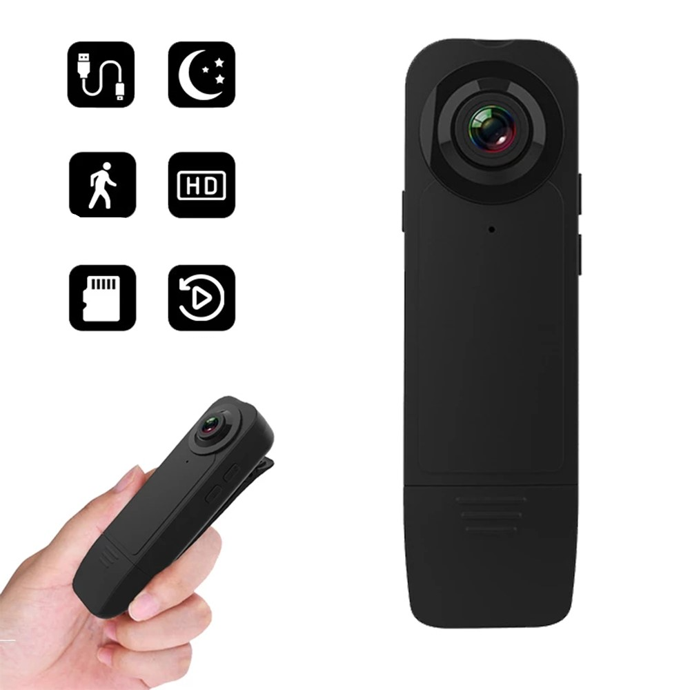 Mini Full HD 1080p Kamera Bodycam mit Infrarot Nachtsicht / Bewegungserkennung / MicroSD   Clip-Halter