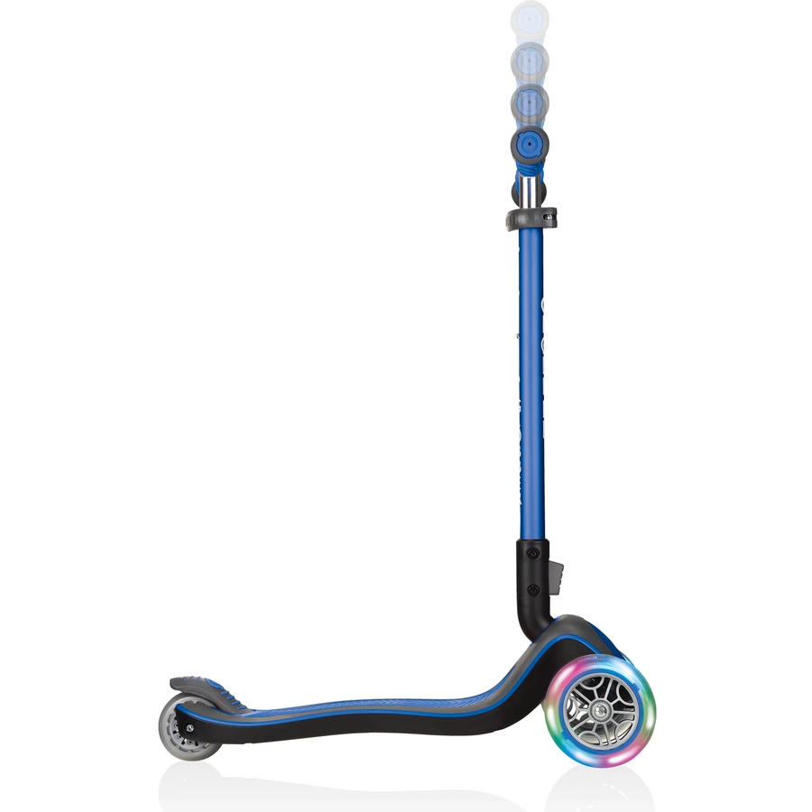 GLOBBER Scooter ELITE DELUXE LIGHTS mit Leuchtrollen, navy-blau