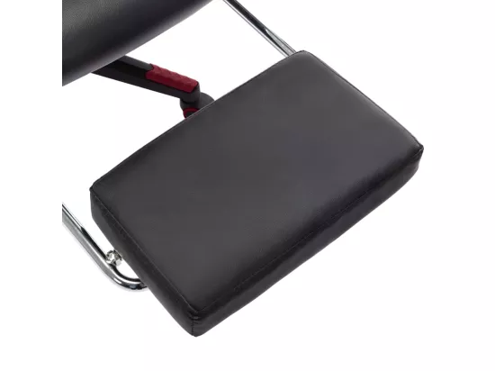 Chaise de jeu avec repose-pied Noir et bordeaux Cuir artificiel