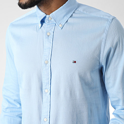 Chemise Manches Longues Core Flex Dobby 5038 Bleu Clair