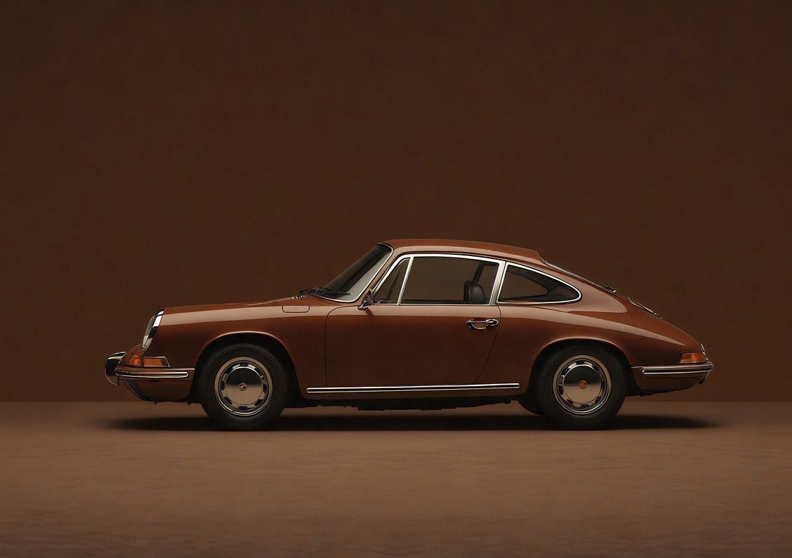 Glasschilderij Brown Porsche