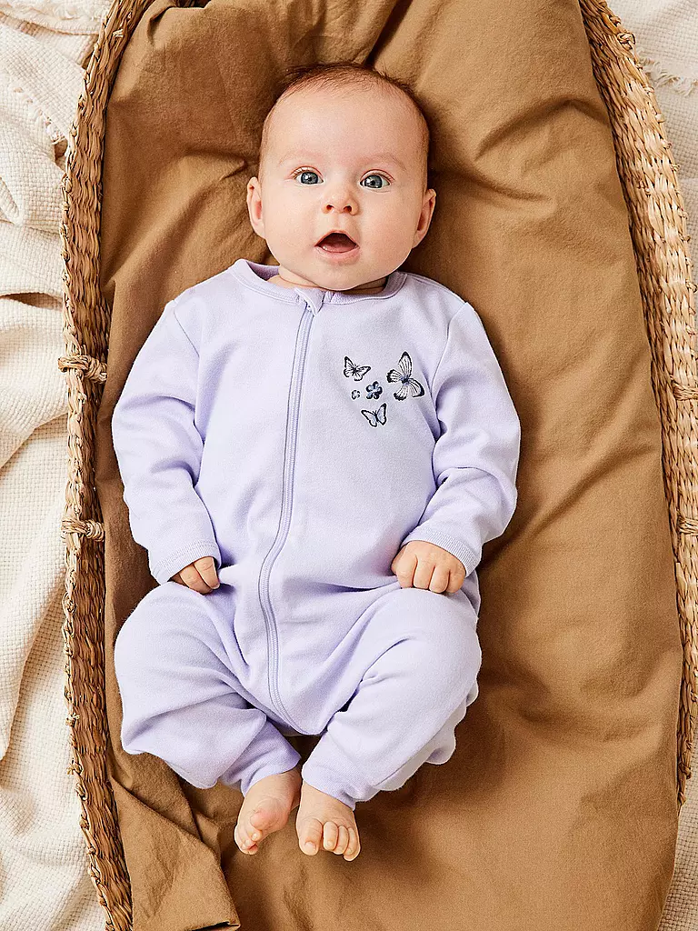 NAME IT Baby Schlafoverall 2er Pkg  PURPLE FLOWER lila