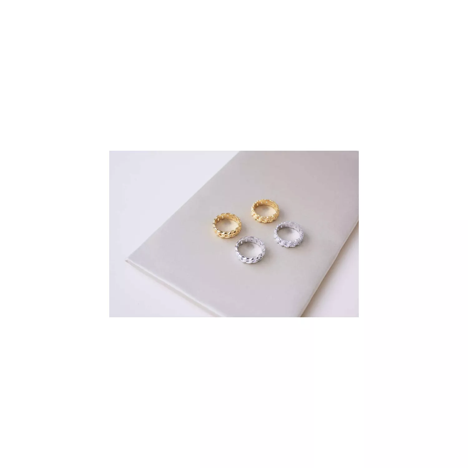 IX Studios Crunchy Curb Ring 22 kt. Forgyldt Sølv DMN0309GDHA