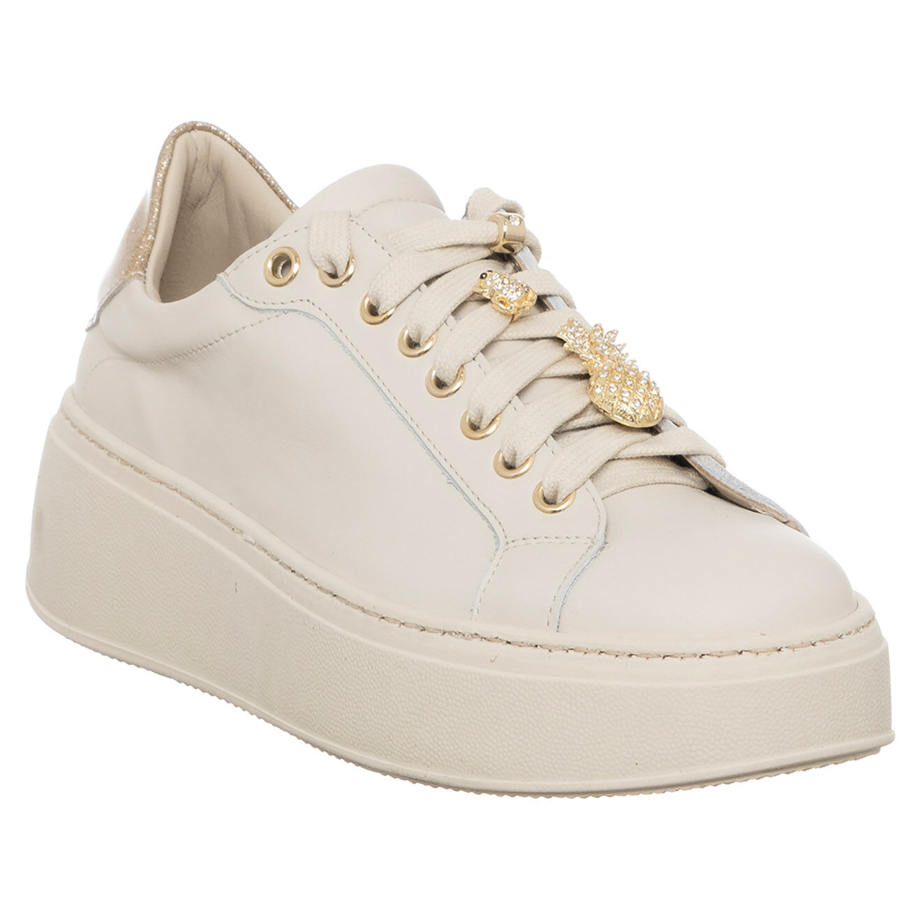 Loretta Pettinari Sneakers en Cuir Maé ivoire