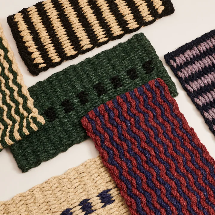 HAY - Coco Fussmatte, stripe wide, schwarz / weiss