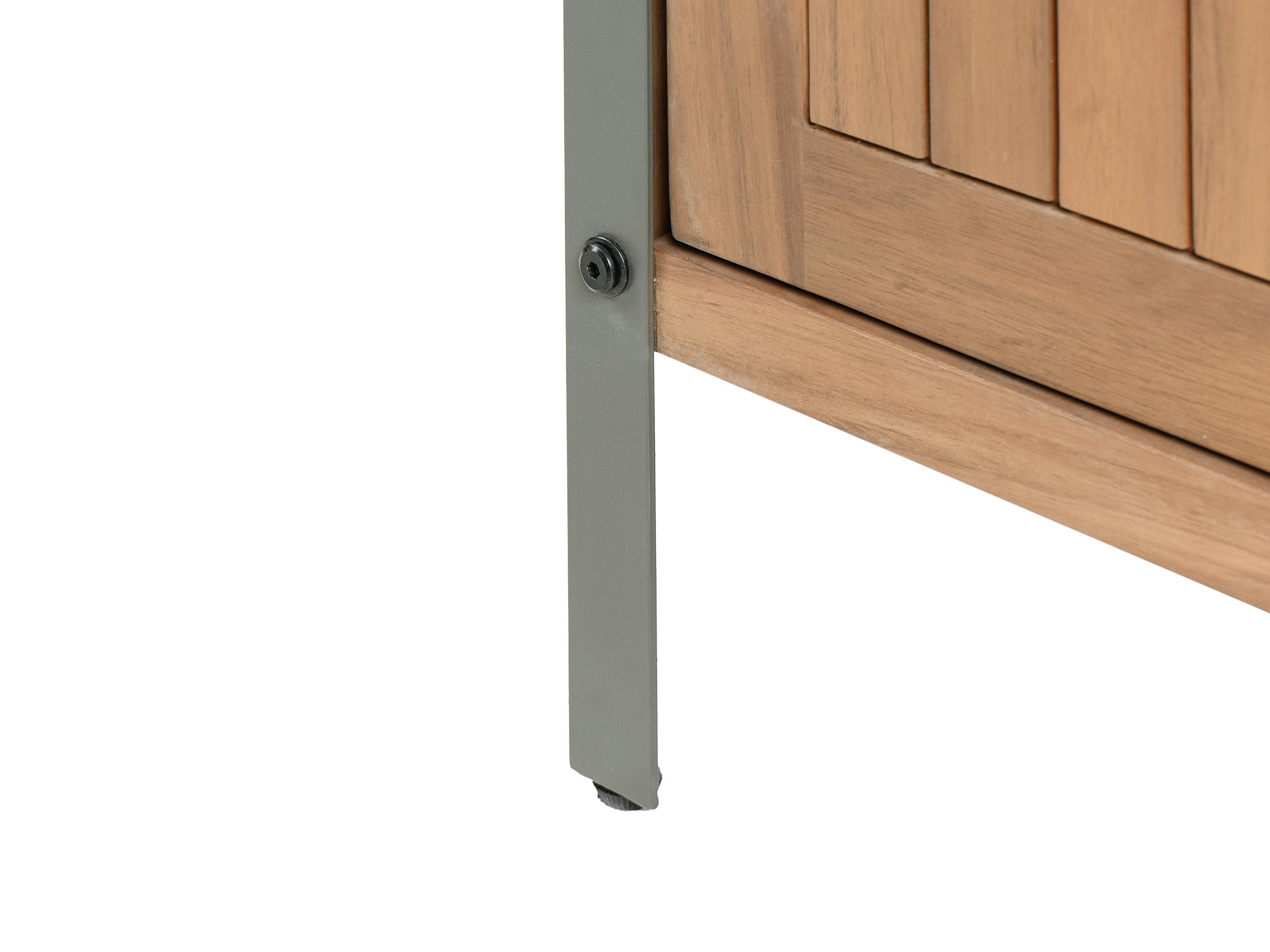 Tuin keukenset 3-delig met spoelbak IVREA Gecertificeerd acaciahout Bruin/zilver