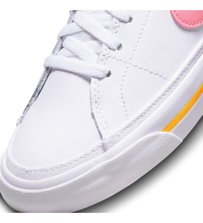 NIKE COURT LEGACY BIG KIDS SHOES WHITE-CORAL-CHALK-LASER-ORANGE