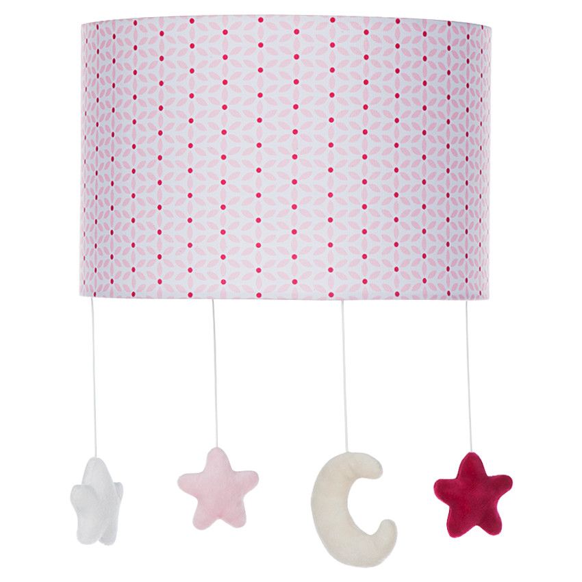 Abat-jour imprimé all-over avec peluches suspendues - Rose