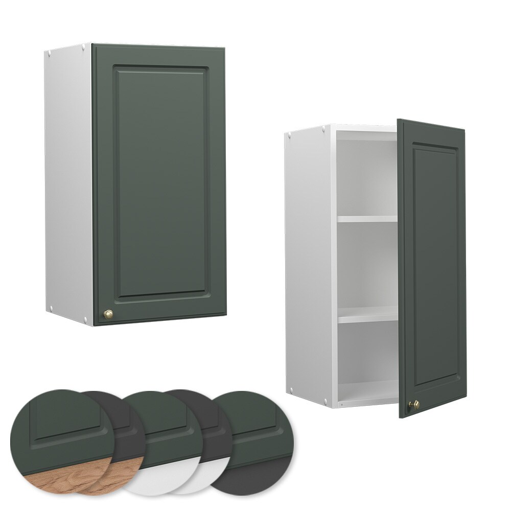 Vicco Hängeschrank Küchenschrank Küchenmöbel Fame-Line Weiß Grün-Gold Landhaus 40 cm Küche Einbauküche Hängeschrank Drehtür Einlegeboden Küchenzeile