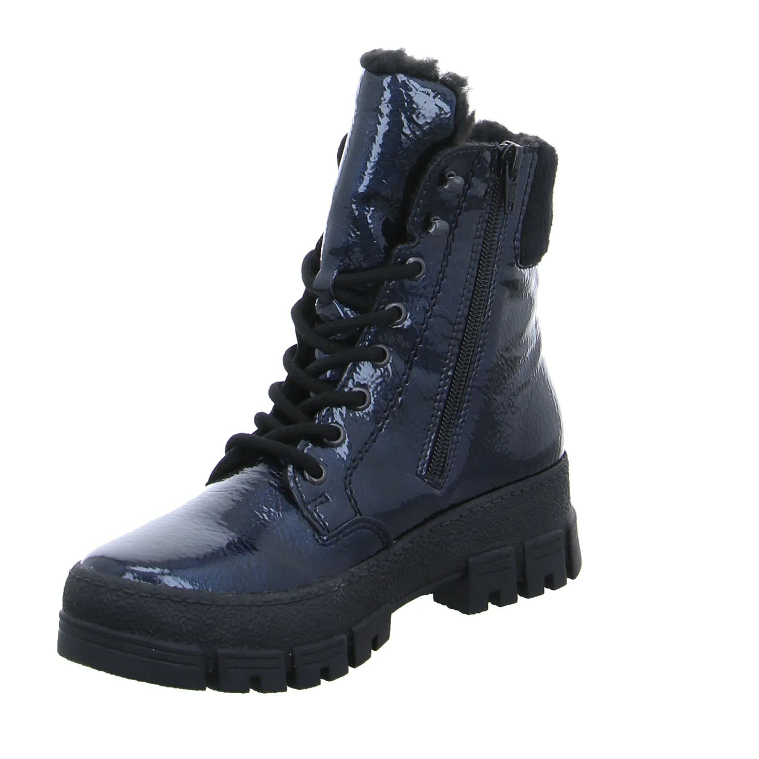 RIEKER Comfort-Boot Blau Lederimitat