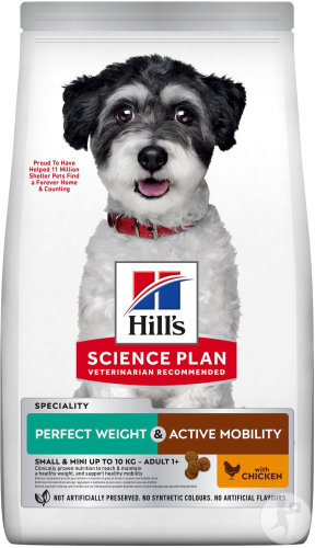 Hill's Science Plan Adult Perfect Weight & Active Mobility Small & Mini Croquettes Chien Poulet 1,5k