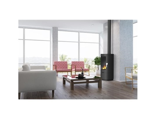 SUPRA - Poêle à bois fonte 11.5kw maonie noir fr9016180b
