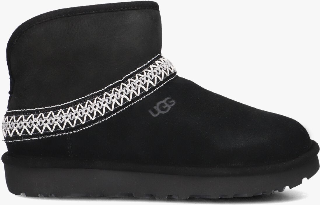 zwarte ugg vachtlaarzen classic mini crescent
