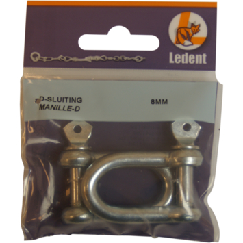 Ledent D-sluiting verzinkt 8 mm