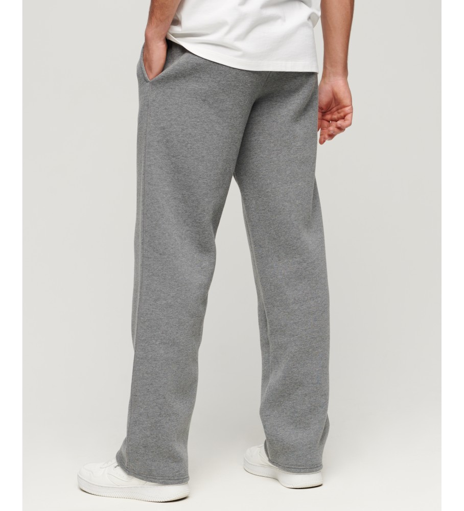 Calça jogger reta de algodão orgânico Superdry com logo vintage cinza