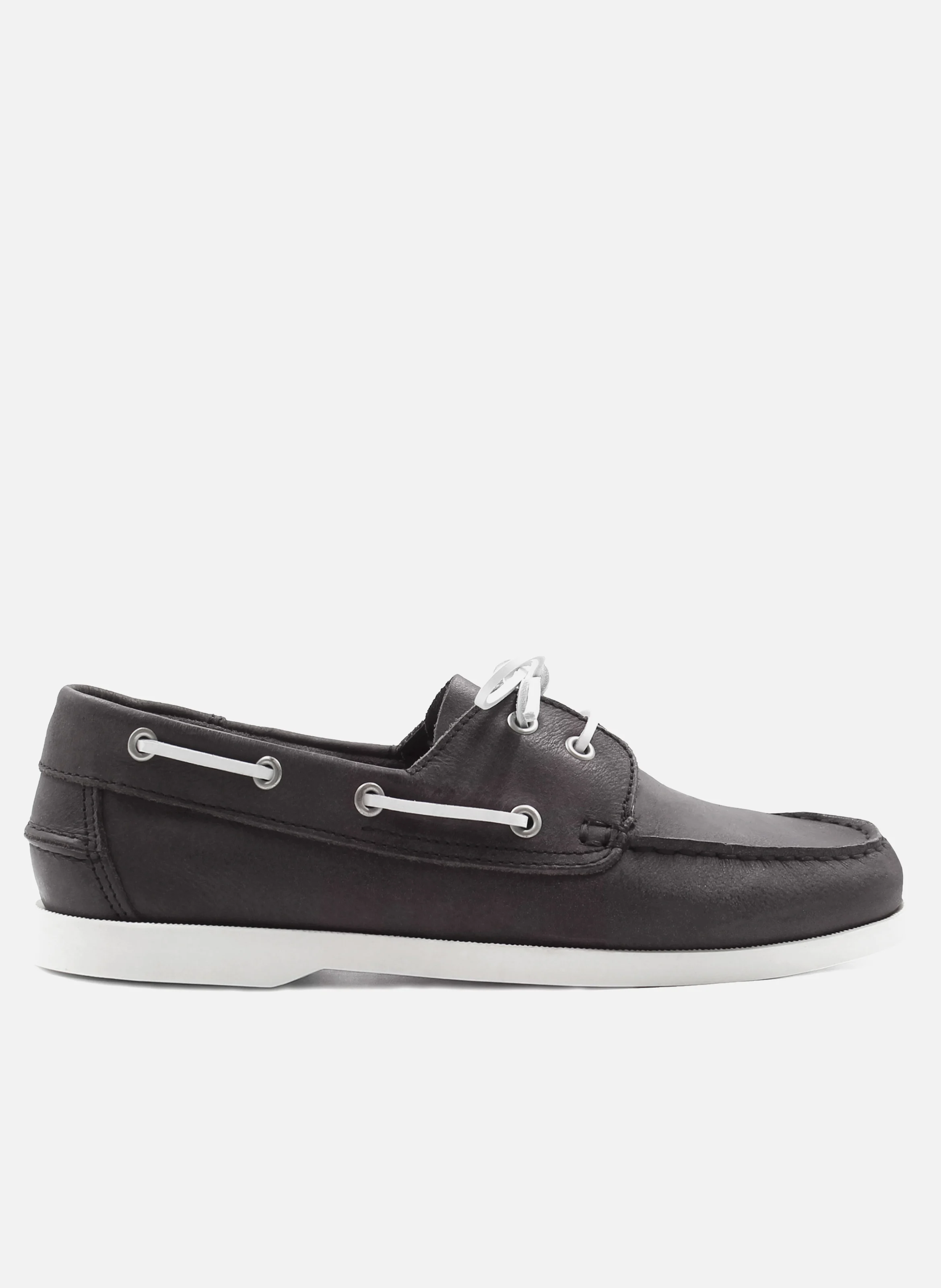 Chaussures bateau cuir mat brossé | Noir