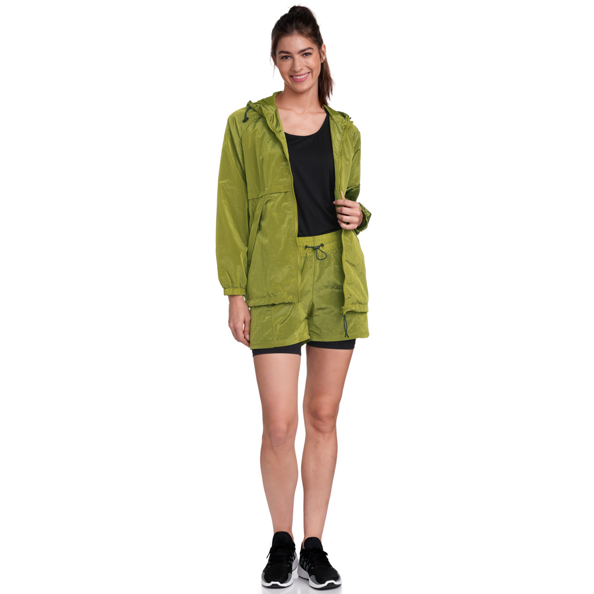 Gina Sports Damen Sport-Jacke mit Kapuze gelbgrün