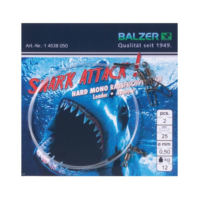 Bas De Ligne Avec Emerillon Balzer Hardmono Shark Attack