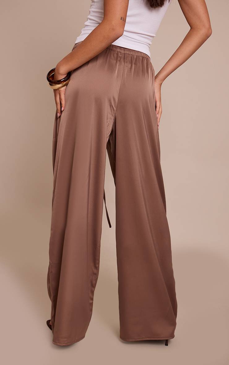 Champignon Pantalon Large Taille Basse En Satin Avec Cordon De Serrage
