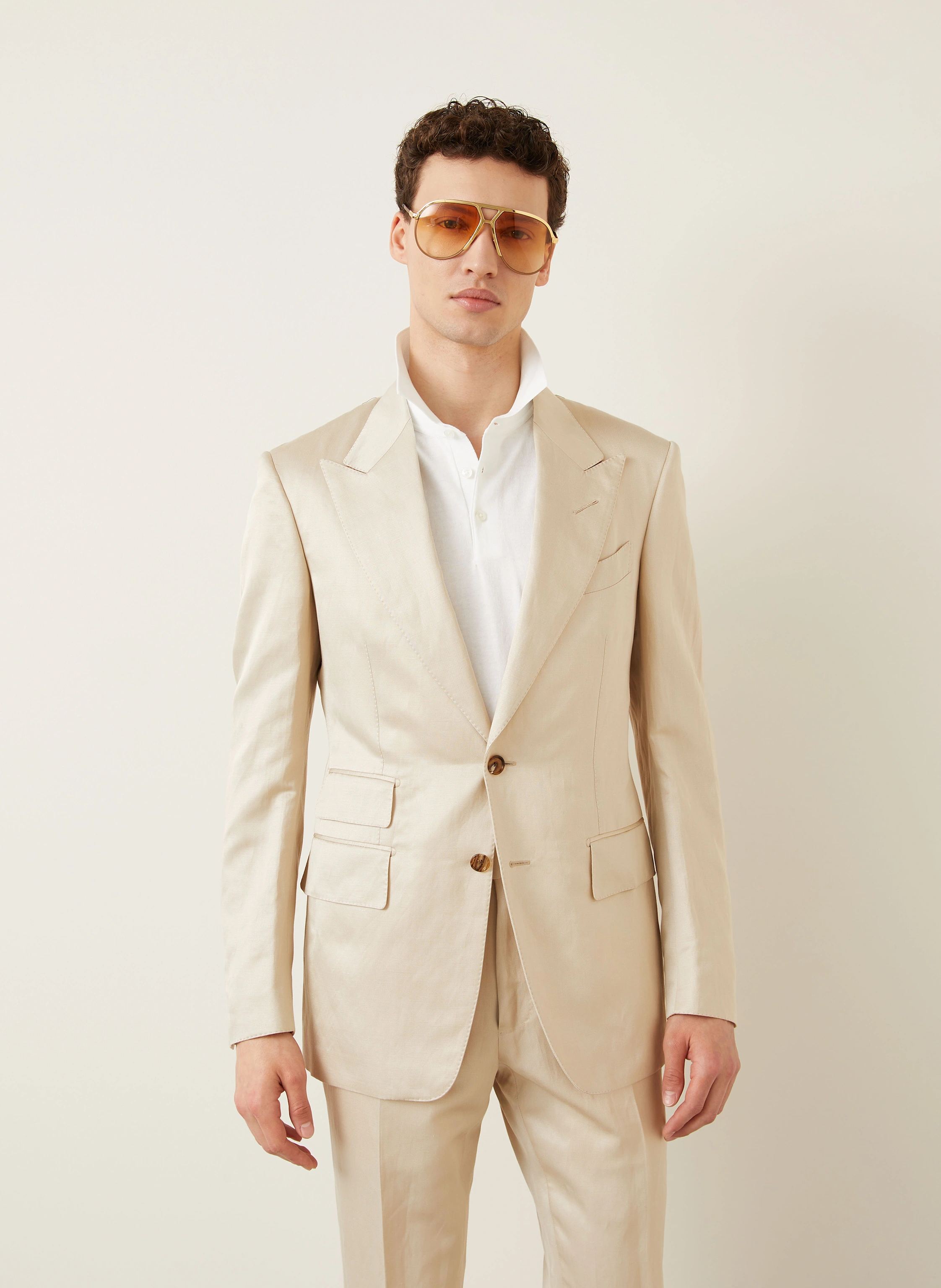 TOM FORD Anzug Regular Fit mit Seide und Leinen