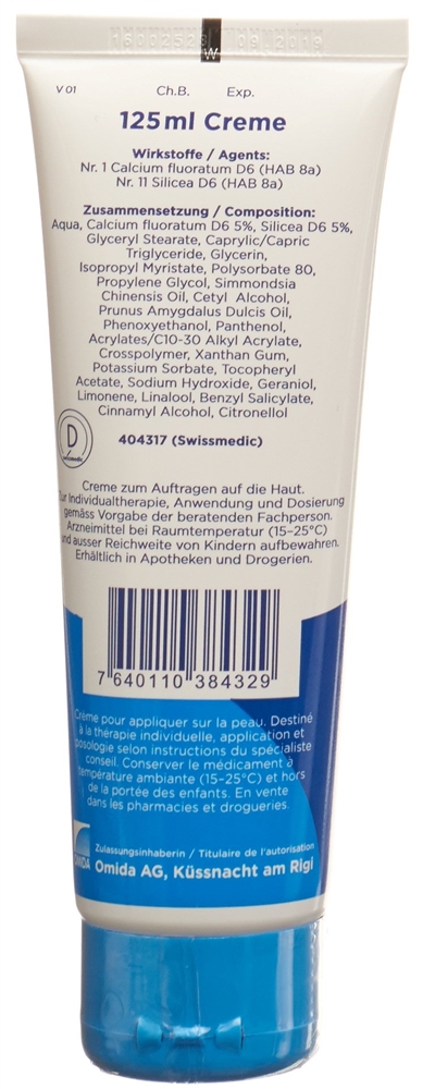 Omida Nr1&11 Calcium fluoratum & Silicea<br>125 ml, Tube, Creme