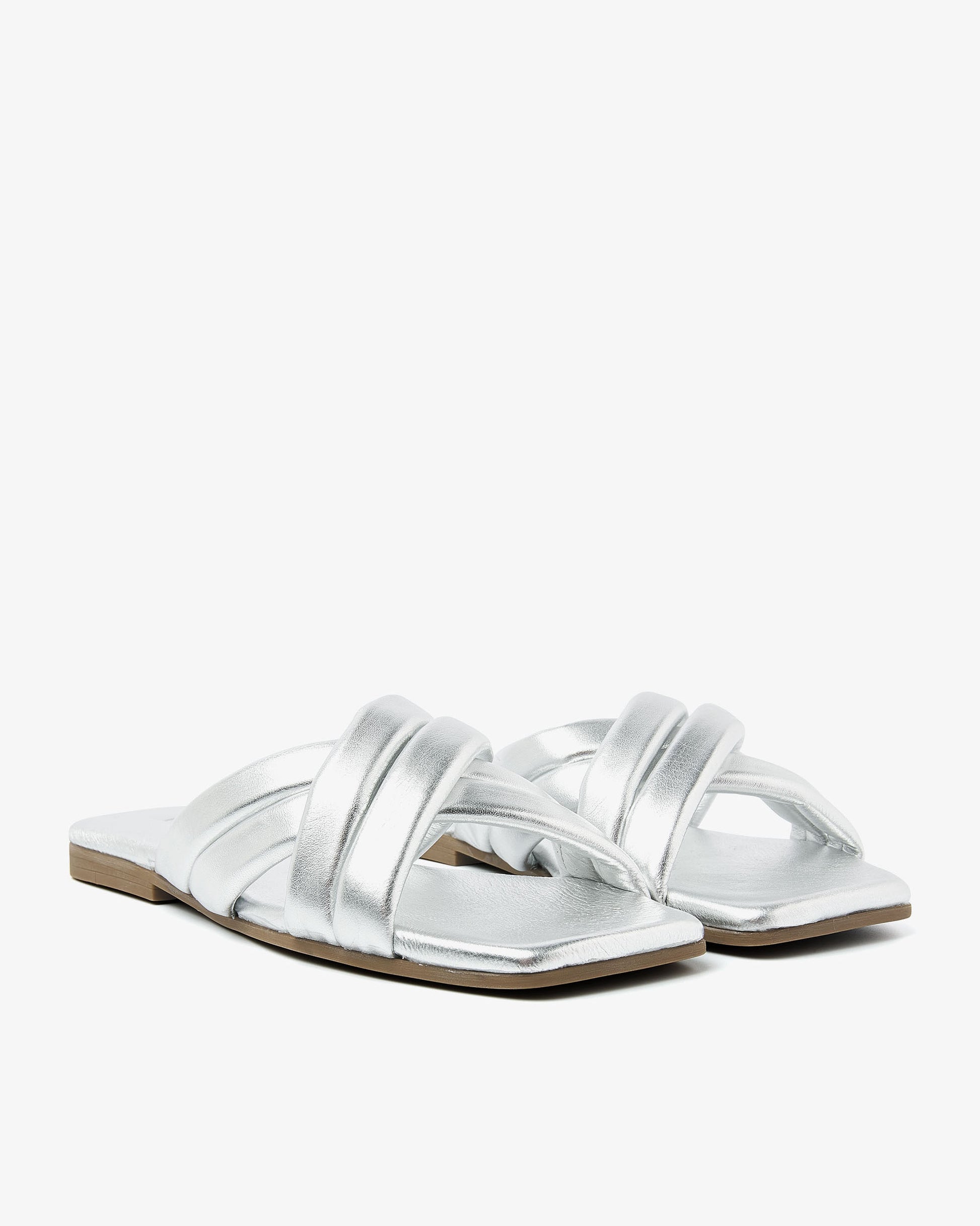VIA VAI zilveren slippers Kiki Lot